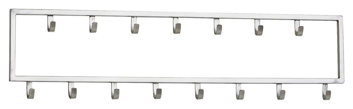 Wandgarderobe Wohnling ca. 80x20x4 cm Silberfarben - Silberfarben, MODERN, Metall (80/20/4cm) - MID.YOU