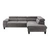 Wohnlandschaft Malibu Dunkelgrau Webstoff - Dunkelgrau, MODERN, Holz/Textil (249/88/207cm) - Bessagi Home