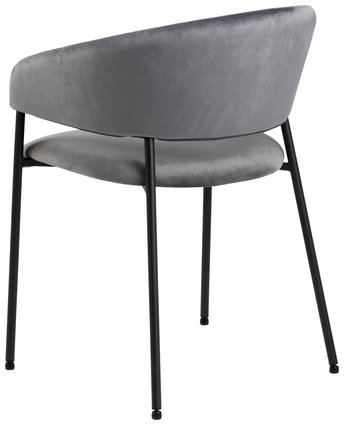 KRZESŁO Z PODŁOKIETNIKAMI ANN - ciemnoszary/czarny, Trend, metal/tkanina (54,5/77,5/54cm)