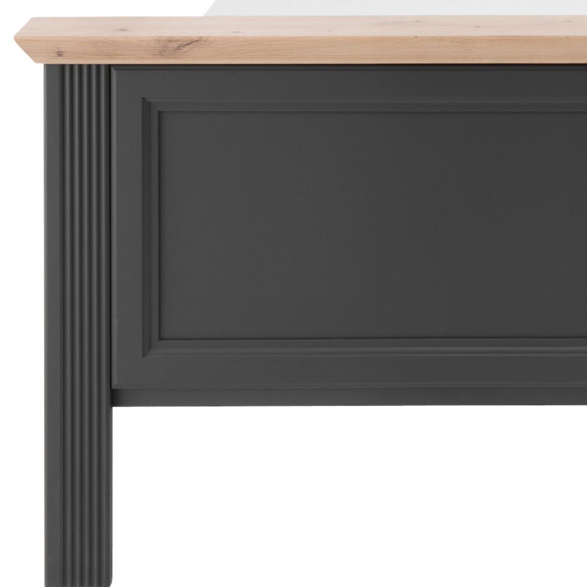 Klasični Krevet Jasmin Ii - boje grafita/hrast Artisan, Lifestyle, drvni materijal/plastika (140/200cm) - Modern Living
