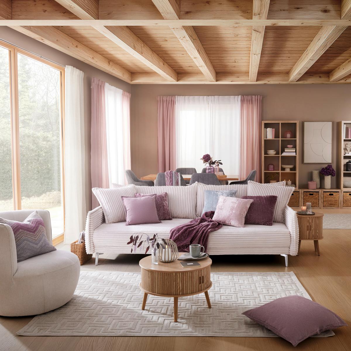 Zierkissen Nathi Mauve ca. 60x60cm - Mauve, Konventionell (60/60cm) - Mömax