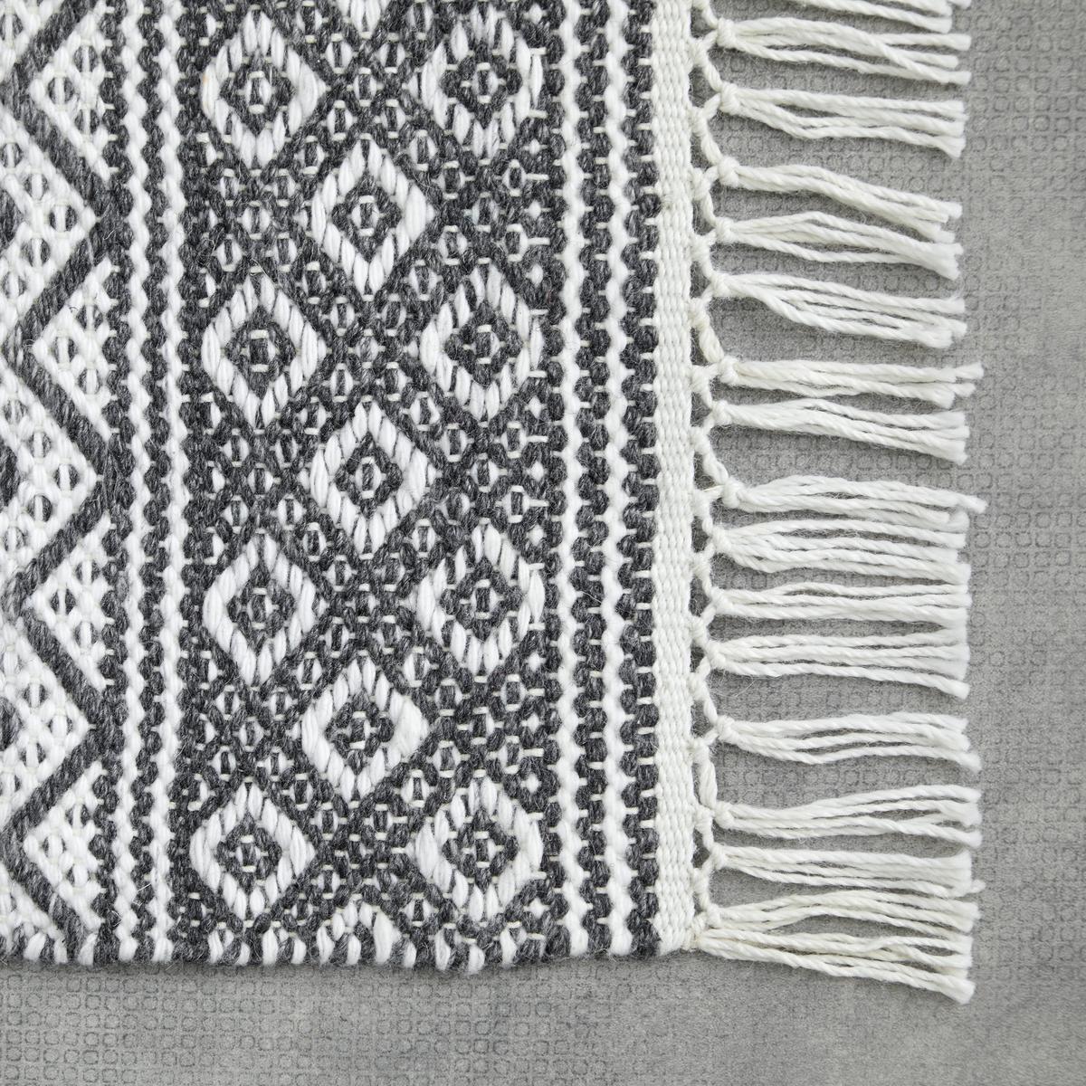 Covor țesut de mână OSSI - alb/negru, Modern, textil (120/170cm) - Modern Living