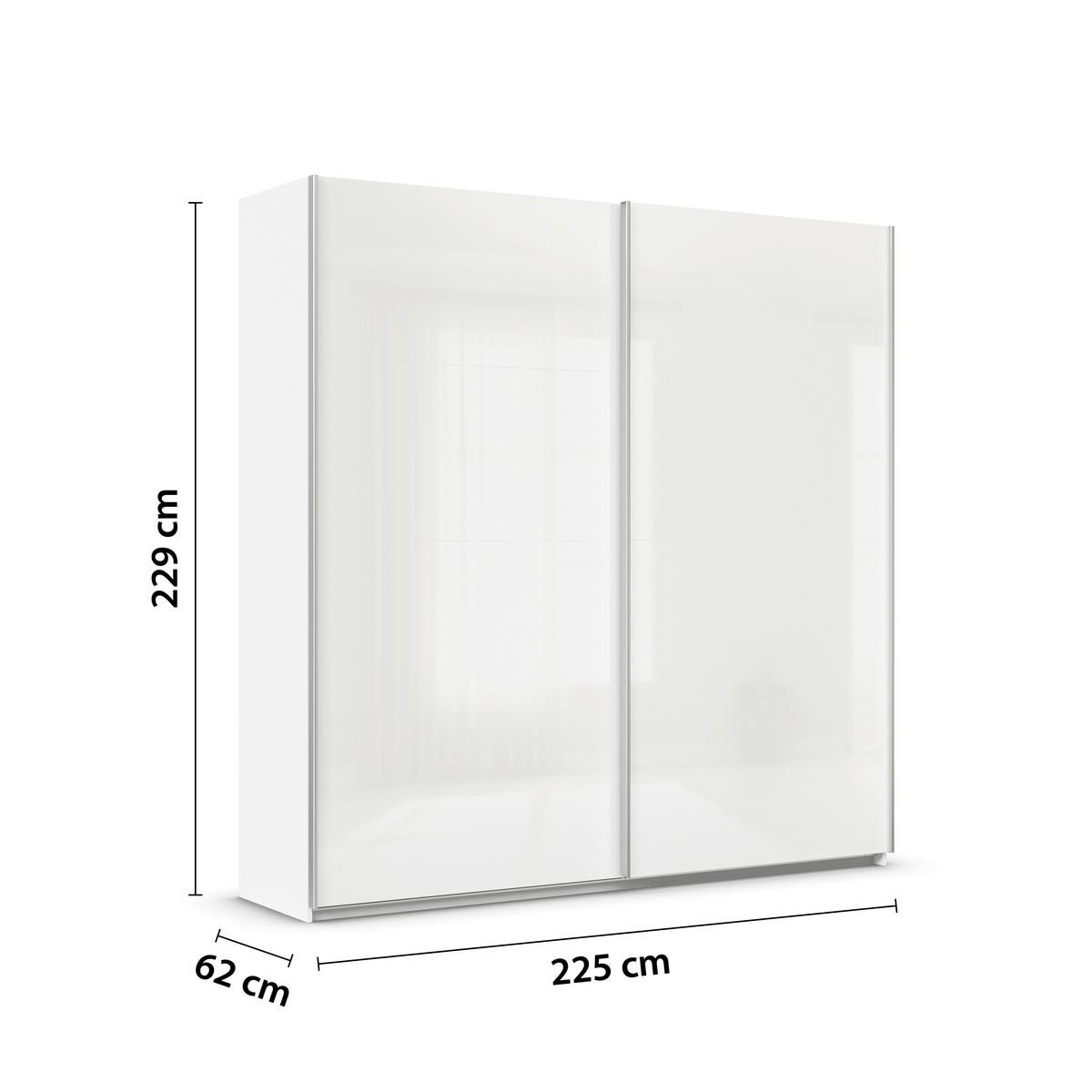 DULAP USI CULISANTE FELDKIRCH - alb/alb lucios intens, Modern, material pe bază de lemn (225/229/62cm)