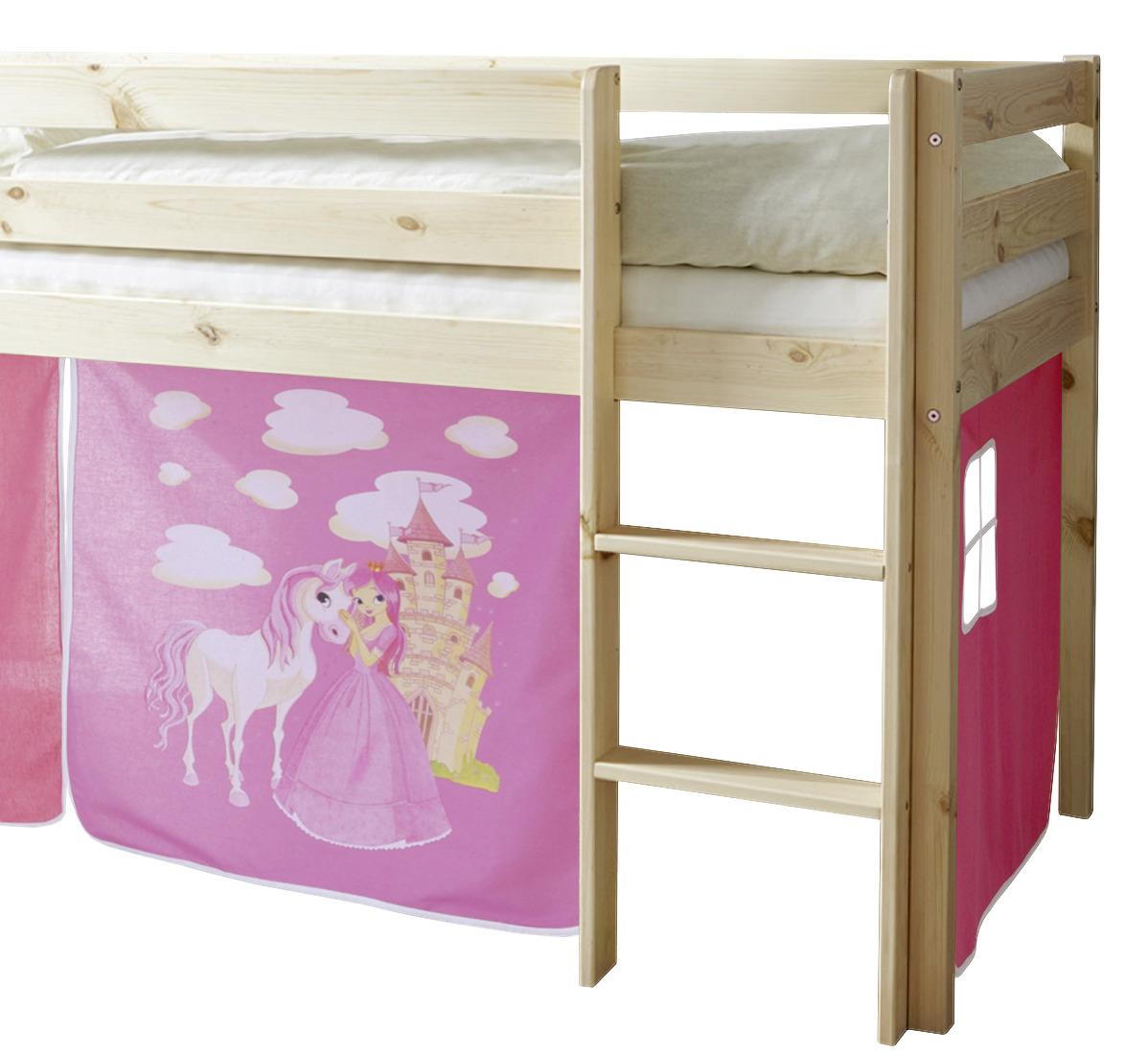 Spielbett Holz Malte ca. 90x200 cm Rosa - Pink/Naturfarben, Natur, Holz (90/200cm) - MID.YOU