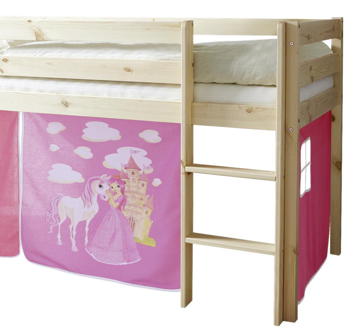 Spielbett Holz Malte ca. 90x200 cm Rosa - Pink/Naturfarben, Natur, Holz (90/200cm) - MID.YOU