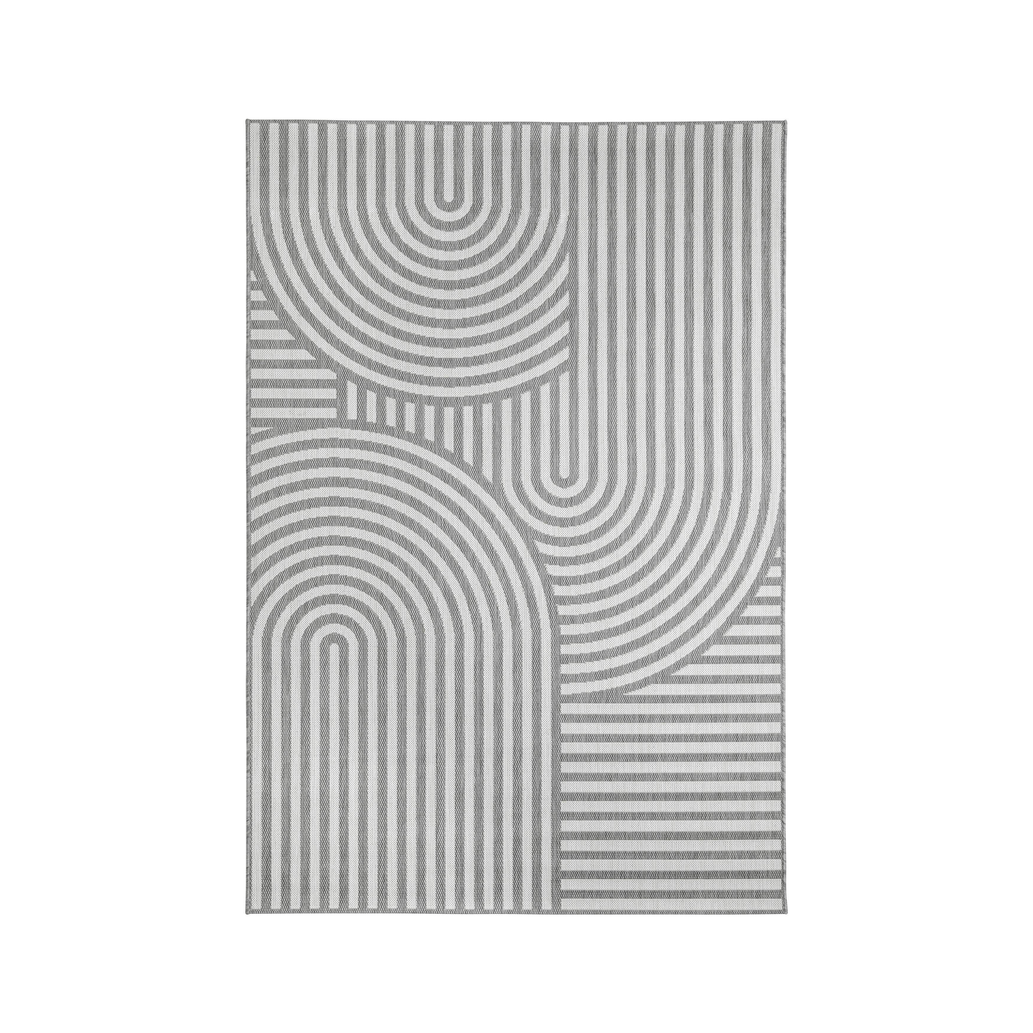 Covor cu țesătură plată Noah - gri deschis/alb, Modern, plastic (160/230cm) - Mömax