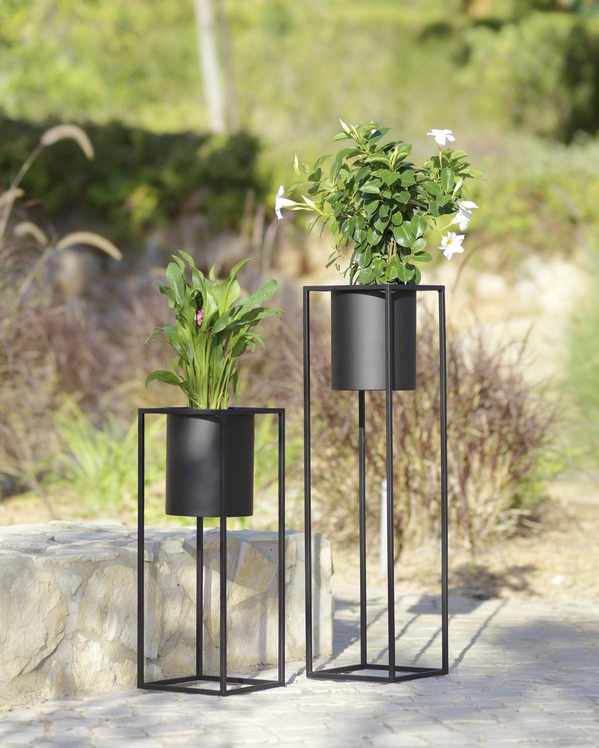 Kaspó Kiara - fekete, Lifestyle, fém (21/80,5cm) - Mömax