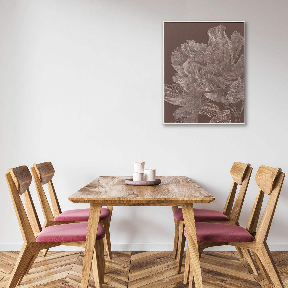 Slika Sa Ramom 80x100cm Jodie - sivo-braon/bela, Konvencionalno, drvo/tekstil (80/100/3,8cm) - Mömax