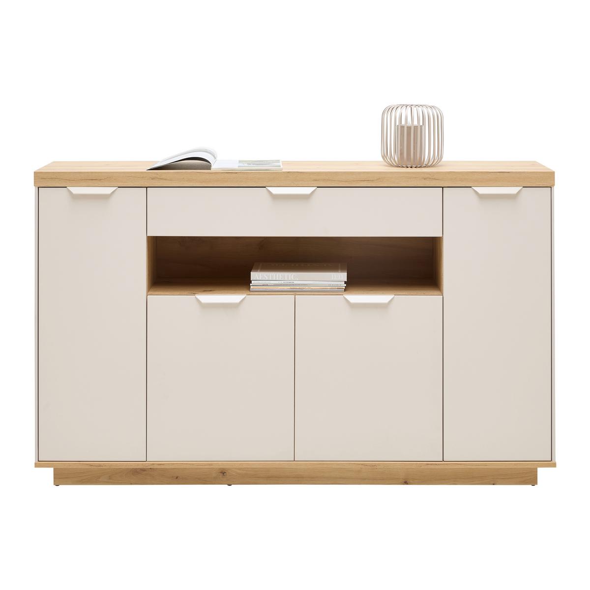 Sideboard Jake Eiche Artisan/Kaschmir - Kaschmir/Eiche Artisan, MODERN, Holzwerkstoff/Kunststoff (153/92/38cm) - Mömax