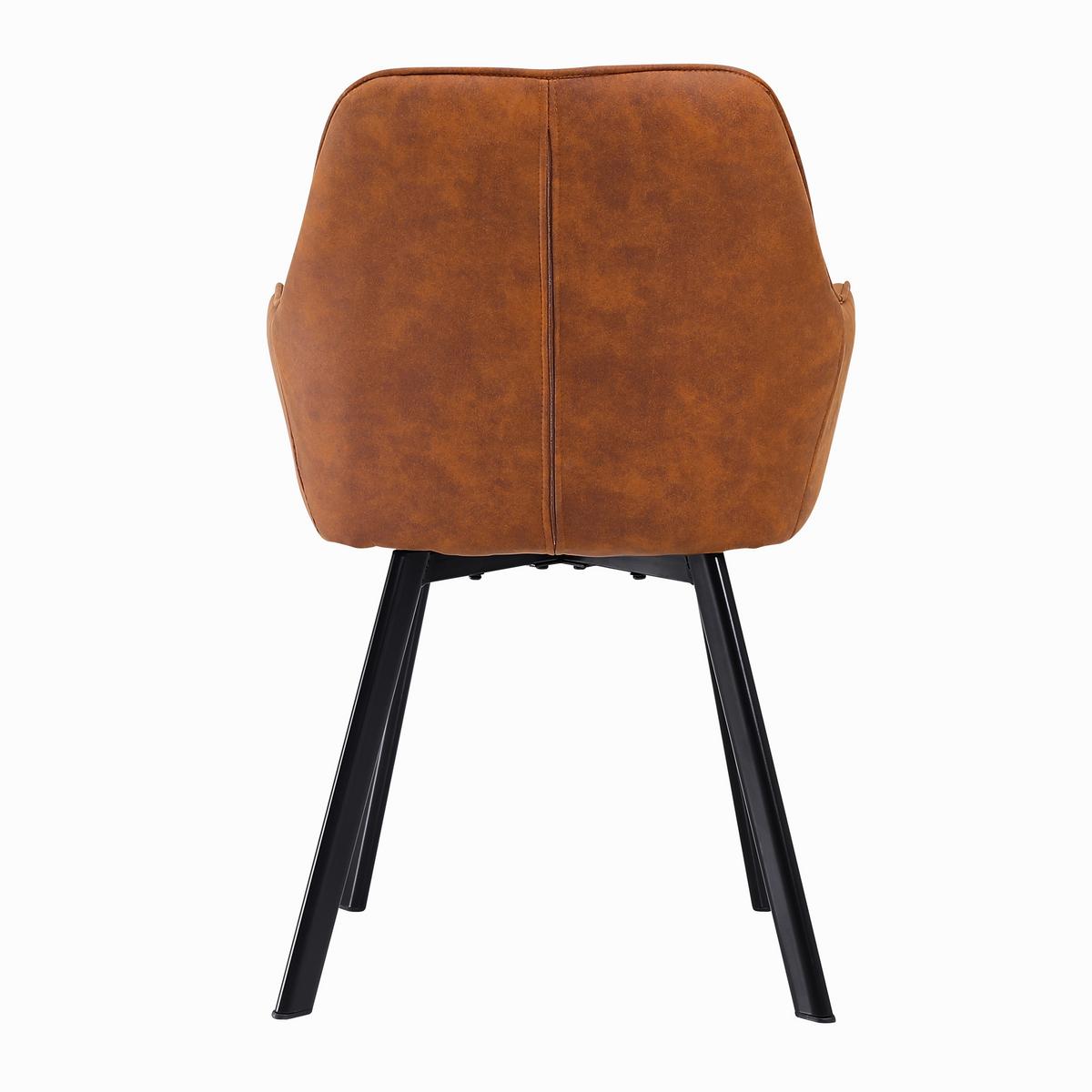 Set Naslanjačev Mira, Rjava, 2-Delni - črna/rjava, Moderno, kovina/tekstil (56,5/83/63cm) - Livetastic