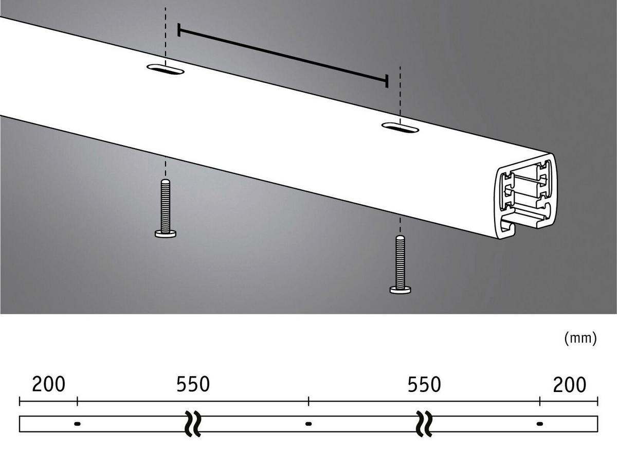 Schienensystem Urail Schiene Schwarz ca. 150cm - Schwarz, Basics, Metall (150cm) - Paulmann