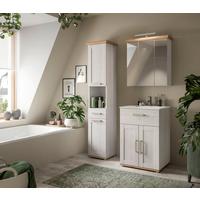 Badezimmer Verona Lärchenfarben/Eiche Artisan - Silberfarben/Lärchefarben, Trend, Glas/Keramik (108cm) - MID.YOU