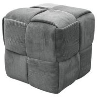 Pouf URBAN Grau, Cord - Grau, Design, Textil (40/41/40cm) - MID.YOU