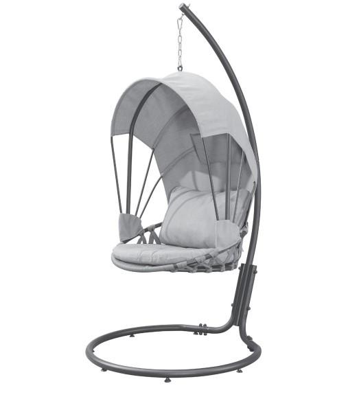 Viseči Stol Moon, Siva - siva/antracit, Basics, kovina/tekstil (120/100/200cm) - Acamp