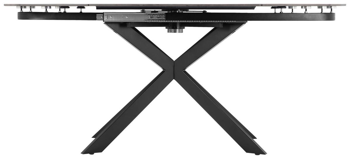 Raztegljiva Miza Senna, Temno Siva, 120-180x90 - siva/črna, Moderno, kamen/kovina (120-180/90/75.5-79cm) - P & B