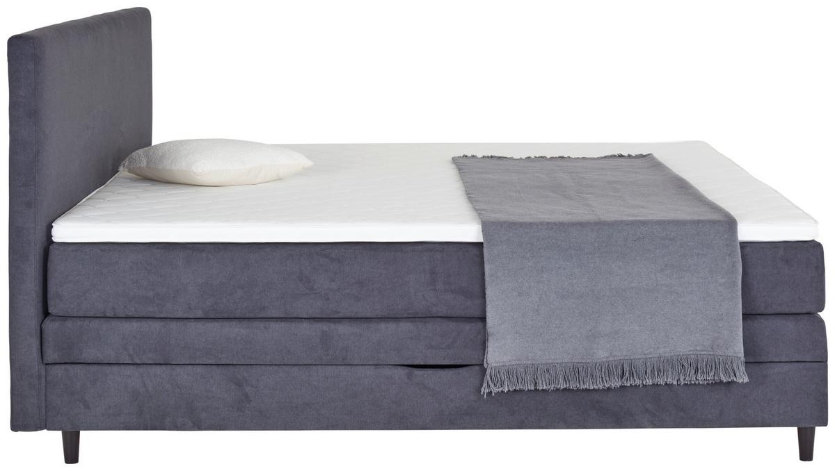 Boxspring Krevet Kleopatra - antracit, Konvencionalno, drvni materijal/tekstil (180/200cm) - Modern Living
