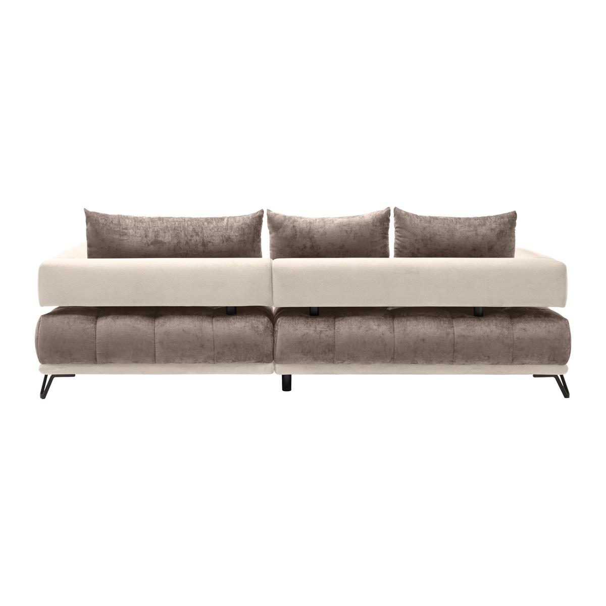 Ecksofa Morgan Cappuccino - Schwarz/Cappuccino, Modern, Textil/Metall (262/67-87/184cm) - Mömax