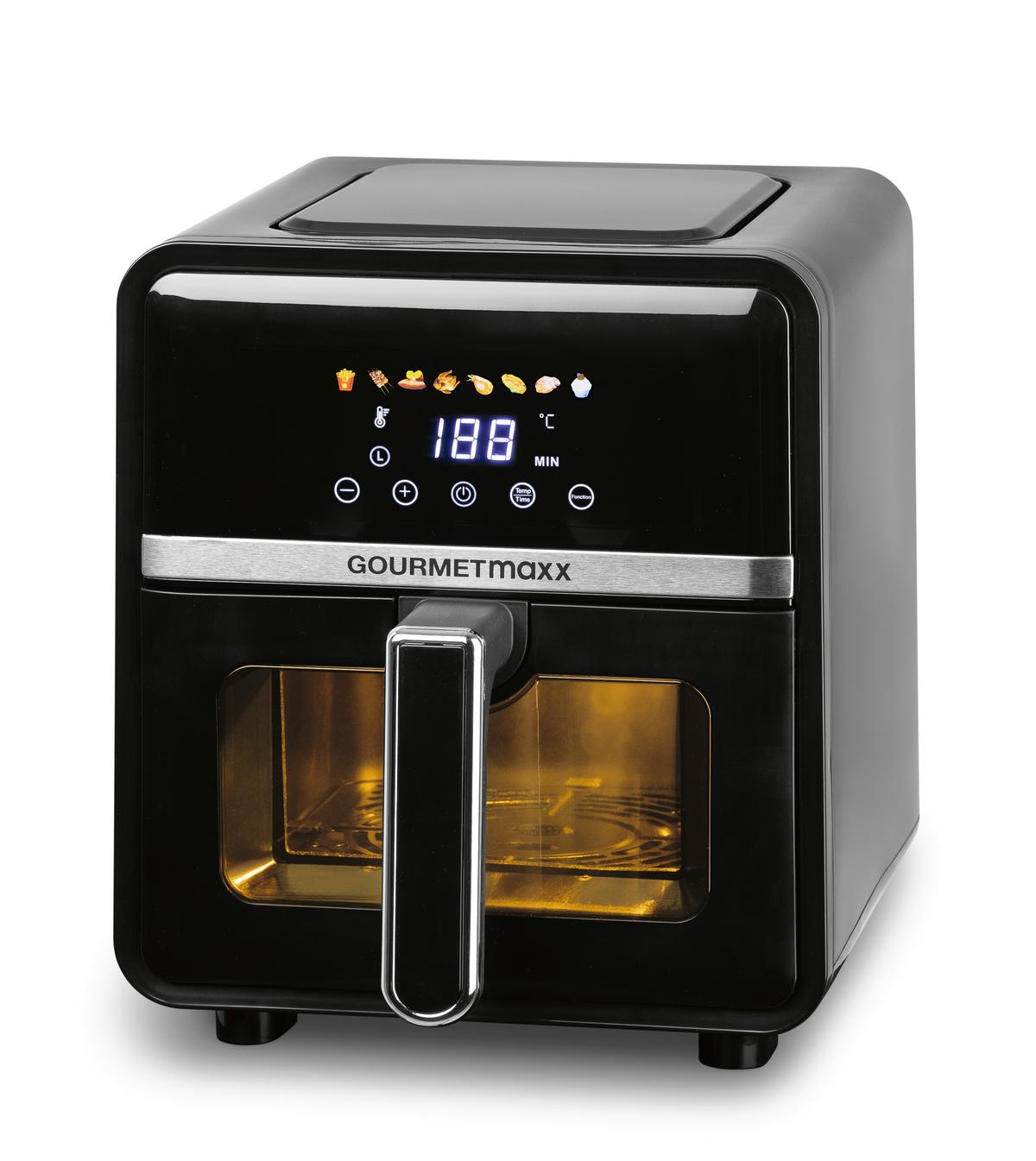 FRYTKOWNICA BEZTŁUSZCZOWA 16539 - kolor srebrny/czarny, Basics, tworzywo sztuczne/metal (36,5/25/30cm) - GOURMETMAXX