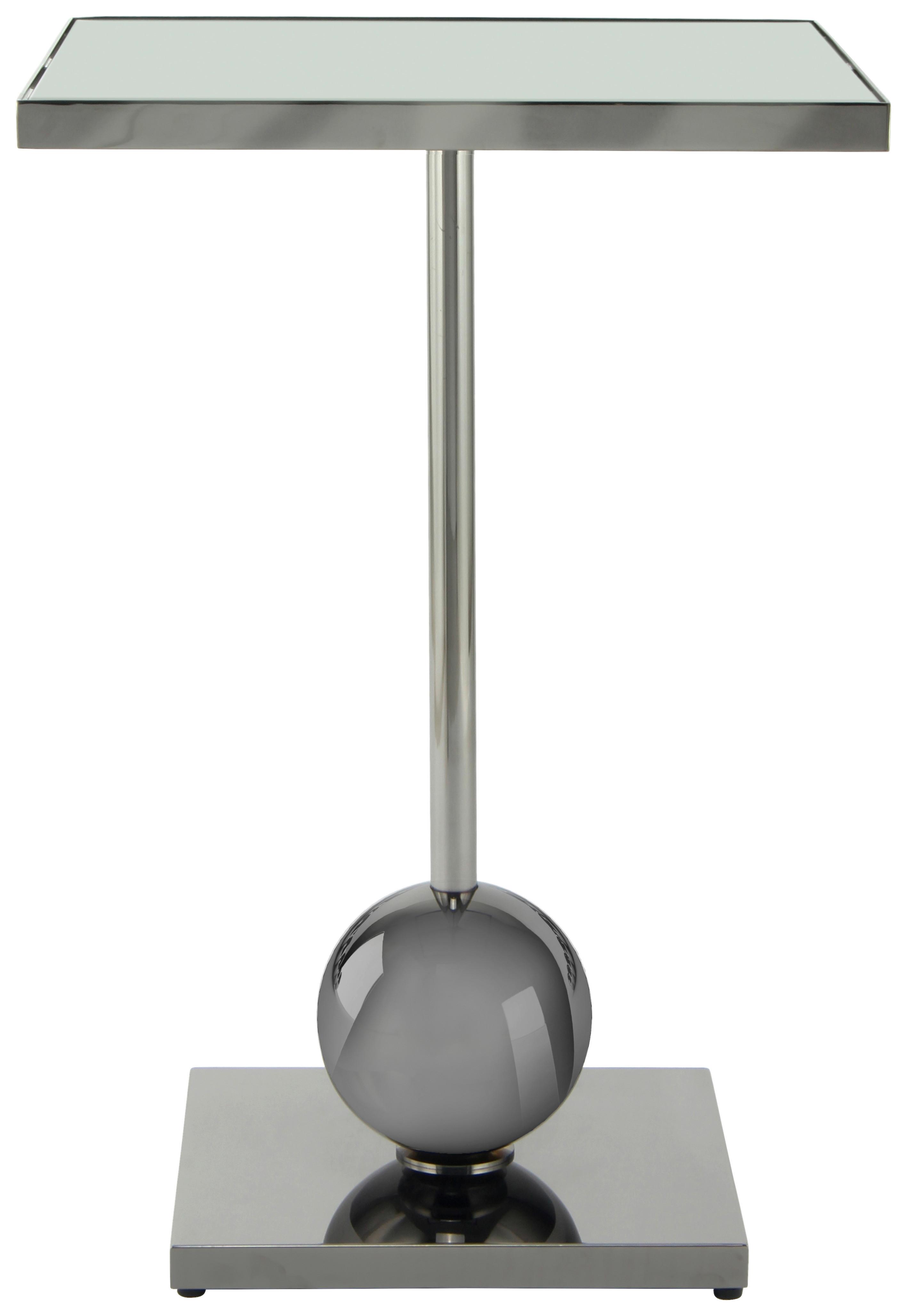 BEISTELLTISCH LEVA 125 GRAPHIT - Graphitfarben, Design, Glas/Metall (42/42/62cm) - Kayoom