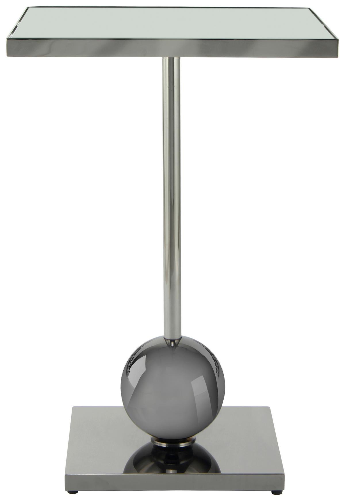 BEISTELLTISCH LEVA 125 GRAPHIT - Graphitfarben, Design, Glas/Metall (42/42/62cm) - Kayoom