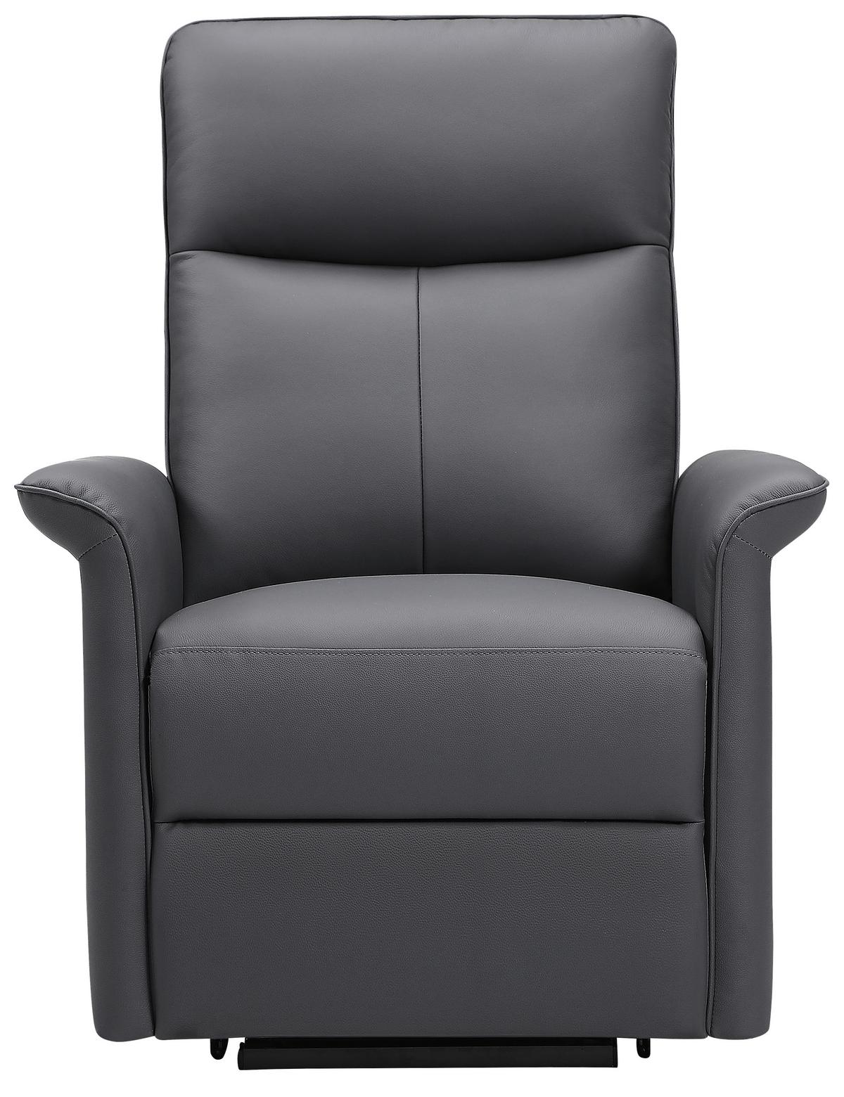 Relaxsessel Carlo Anthrazit - Anthrazit/Schwarz, KONVENTIONELL, Leder/Holz (77/103/84cm) - Mömax