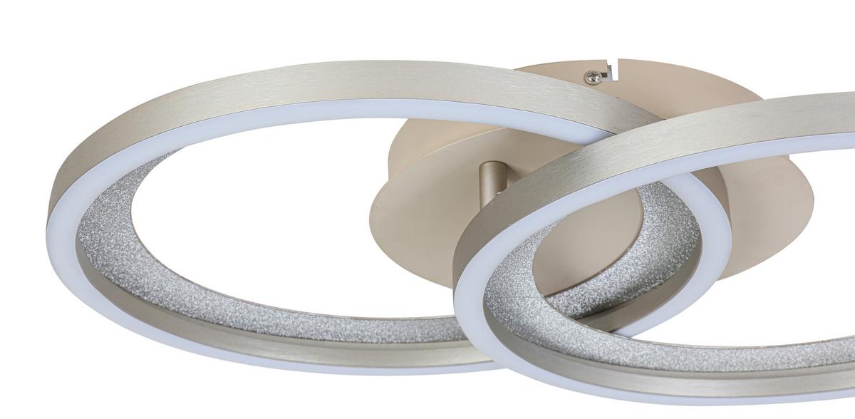 Led Svjetiljka Stropna Krista - srebrne boje/boje pijeska, Moderno, metal/plastika (53,5/33,5/7,5cm) - Mömax