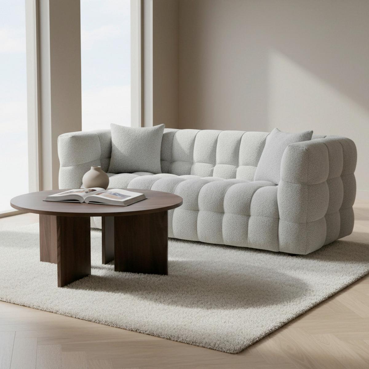 Sofa Ena Grau Webstoff - Schwarz/Grau, MODERN, Holz/Textil (210/75/96cm) - Bessagi Home