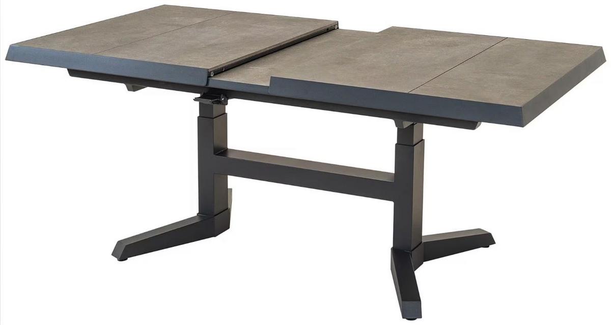STÓŁ OGRODOWY MURCIA NEGRO EXCLUSIVE - antracytowy/kolor łupkowy, Modern, metal/ceramika (143-183/93/54-74cm) - Ambia Garden
