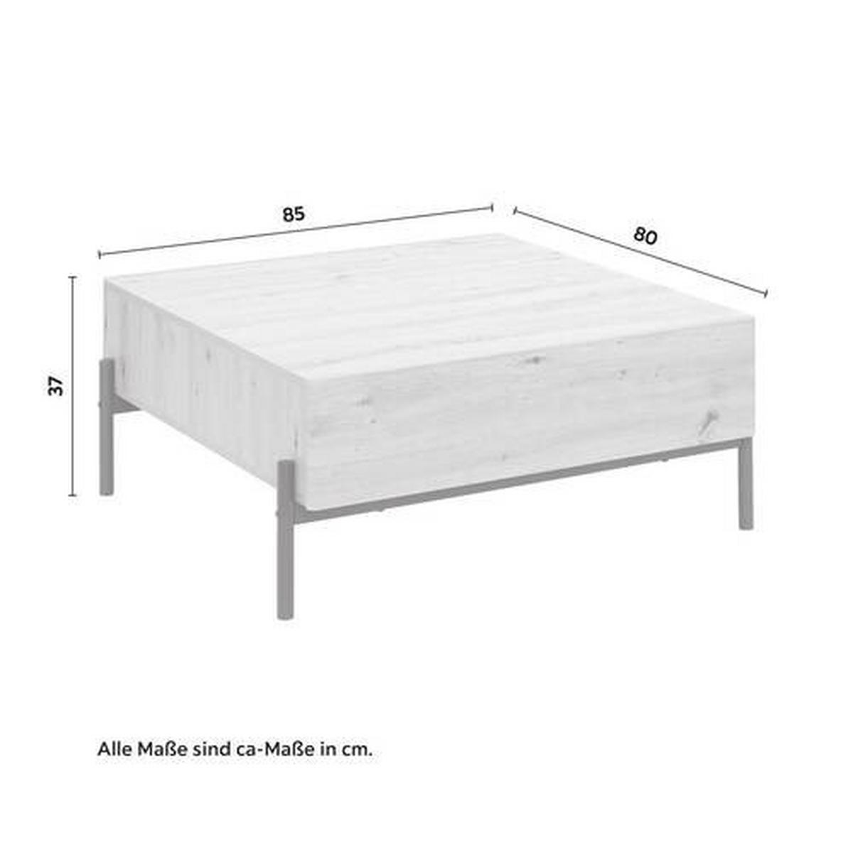 Stolić Jasmina - boje hrasta/crna, Moderno, drvo/metal (85/80/37cm) - Bessagi Home