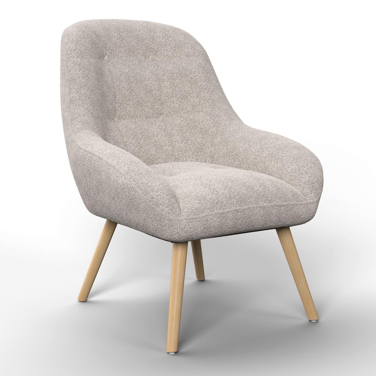 Sessel Maximilian Beige Webstoff - Hellgrau/Naturfarben, MODERN, Holz/Textil (70/93cm) - Bessagi Home