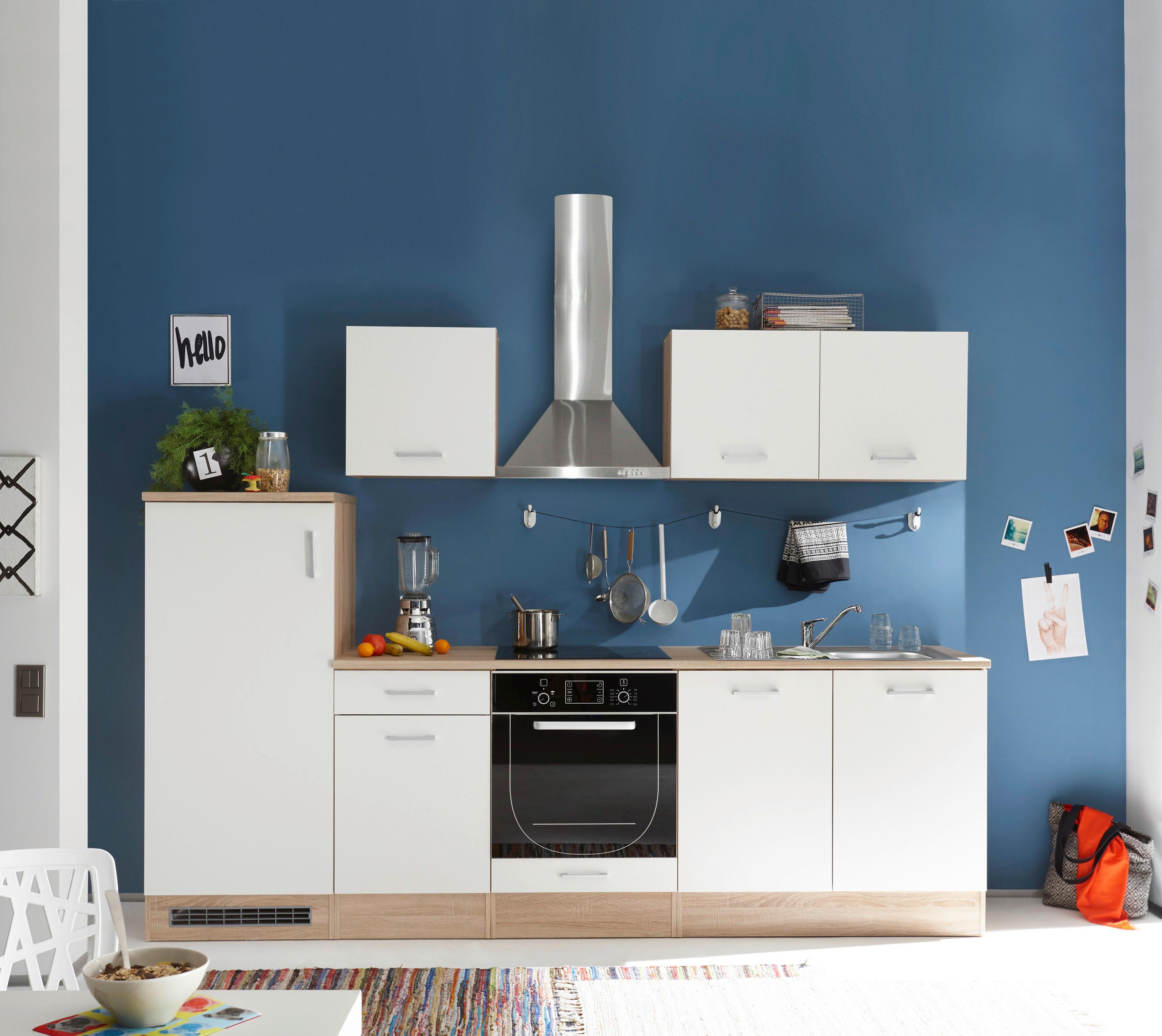 Kuhinjski Blok Andy - bijela/hrast Sonoma, Modern, drvni materijal (270/195/60cm) - Based