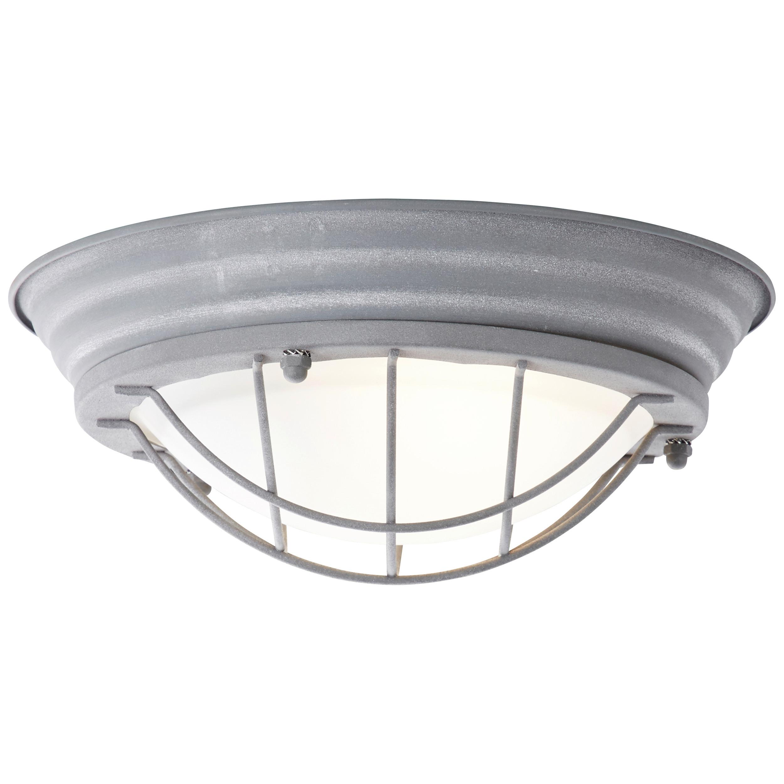 Deckenleuchte Typhoon Grau max. 30 Watt - Grau, KONVENTIONELL, Glas/Metall (29/10cm) - Brilliant
