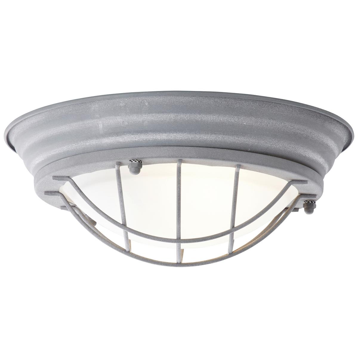 Deckenleuchte Typhoon Grau max. 30 Watt - Grau, KONVENTIONELL, Glas/Metall (29/10cm) - Brilliant