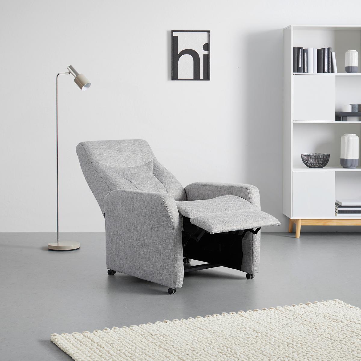 Relaxsessel Times in Grau - Hellgrau/Grau, Modern, Textil (80/117/83cm) - Premium Living