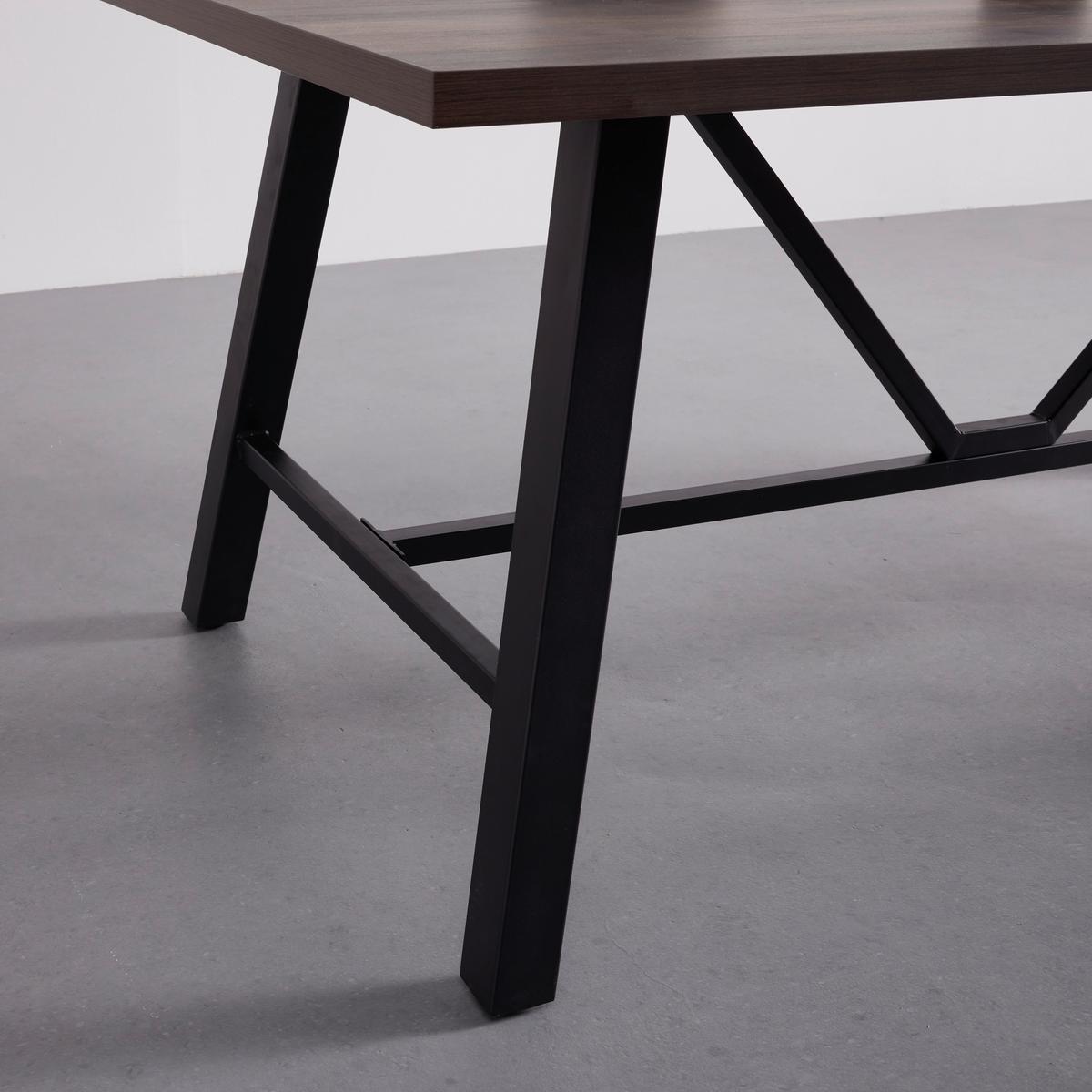 Étkezőasztal Andri - fekete/diószínű, Modern, faalapú anyag/fém (180/90/75cm) - Bessagi Home
