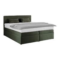 Boxspringbett In Olivgrün Ca. 160x200cm - Schwarz/Olivgrün, Konventionell, Holzwerkstoff/Kunststoff (160/200cm) - Mömax