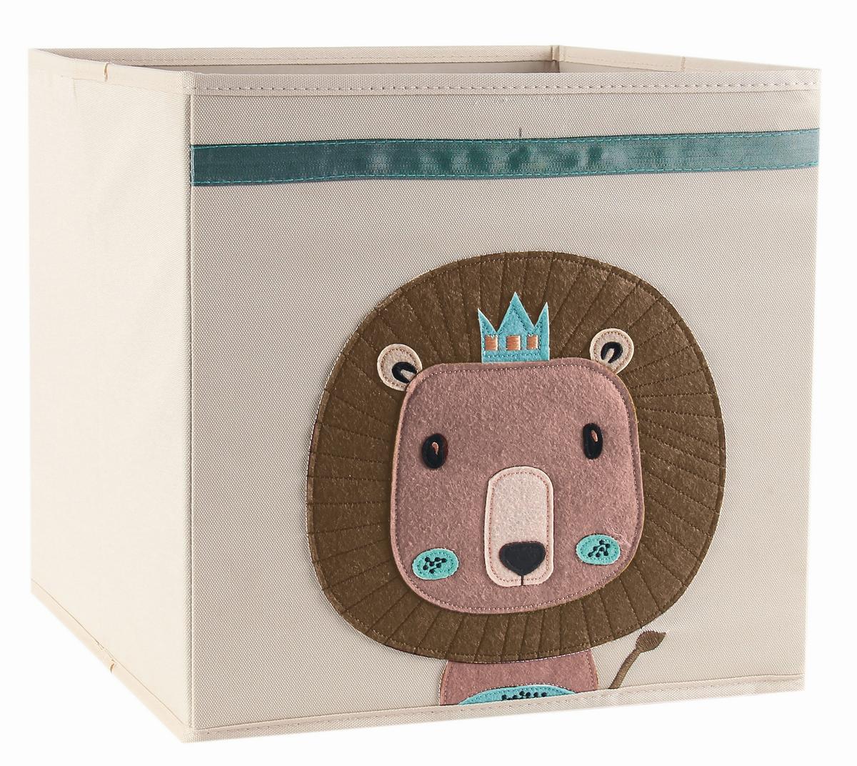 Faltbox Peter ca. 34l - Blau/Creme, Karton/Textil (33/32/33cm) - Mömax