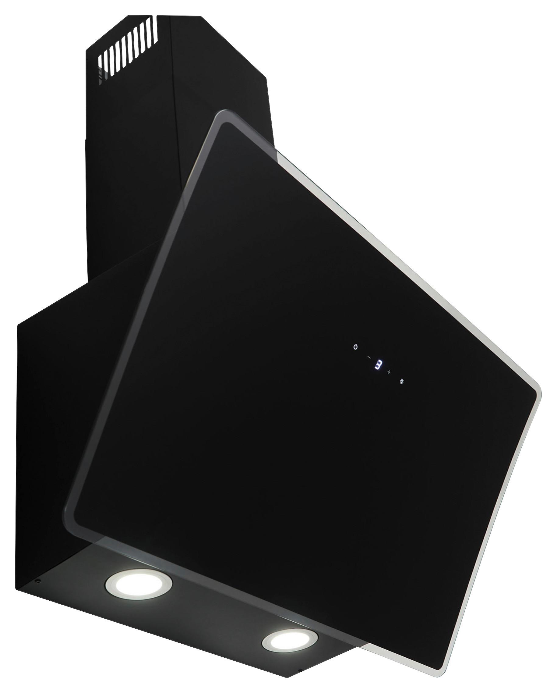 Dunstabzugshaube Lora Schwarz B: ca. 59,5 cm - Schwarz, Trend, Glas/Metall (59,5/74,8–109,5/38,5cm) - Respekta