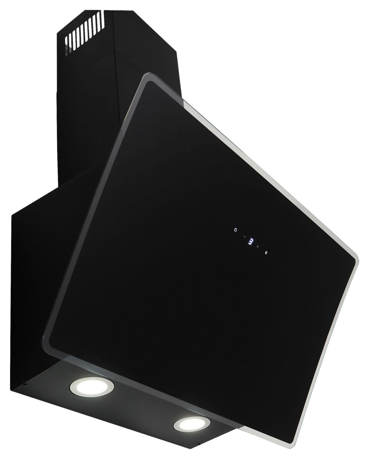 Dunstabzugshaube Lora Schwarz B: ca. 59,5 cm - Schwarz, Trend, Glas/Metall (59,5/74,8–109,5/38,5cm) - Respekta
