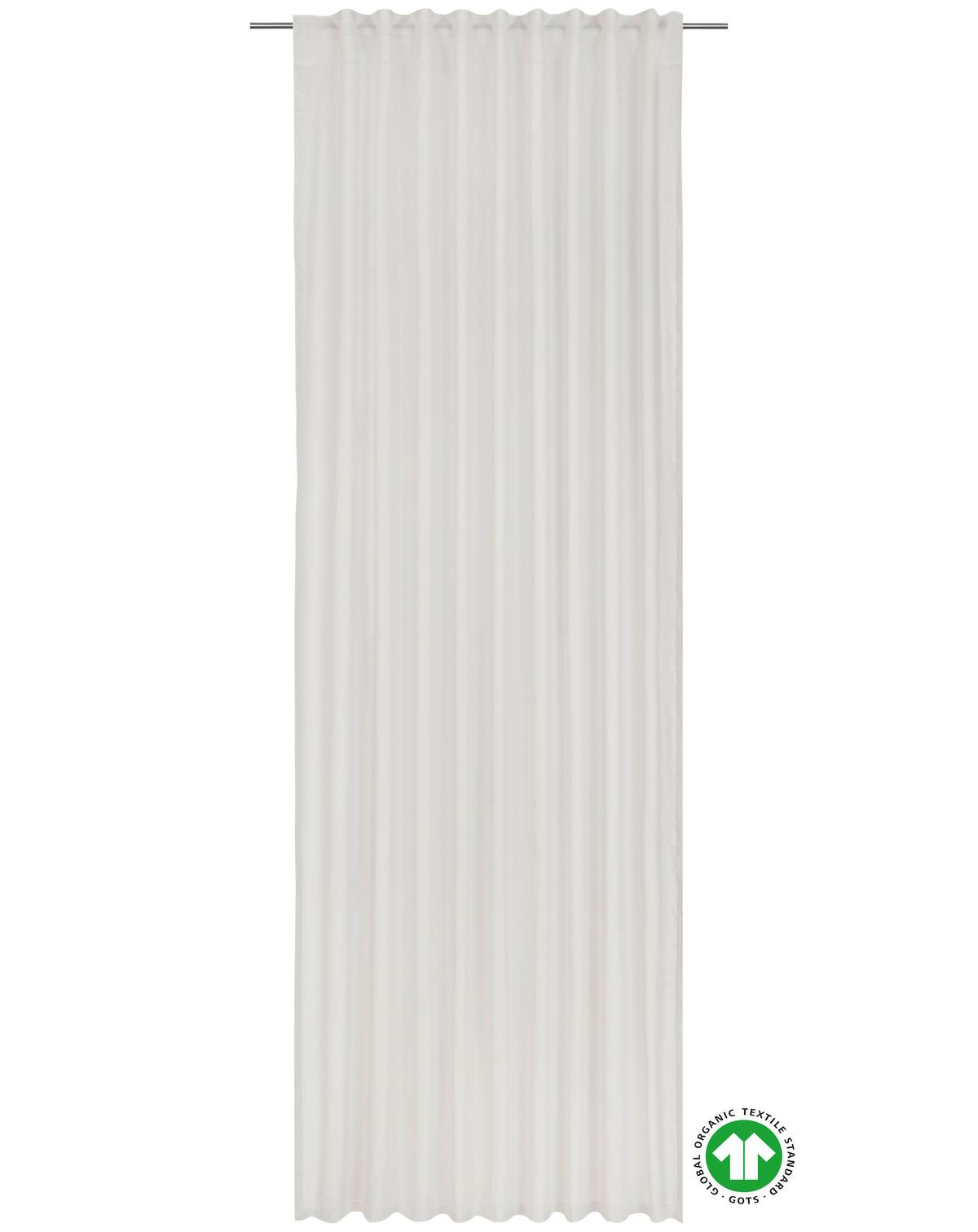 Fertigvorhang Bio-Luise 2 Stk. in Weiss ca. 140x255-267cm - Weiss, Natur, Textil (140/267cm) - ecoTree