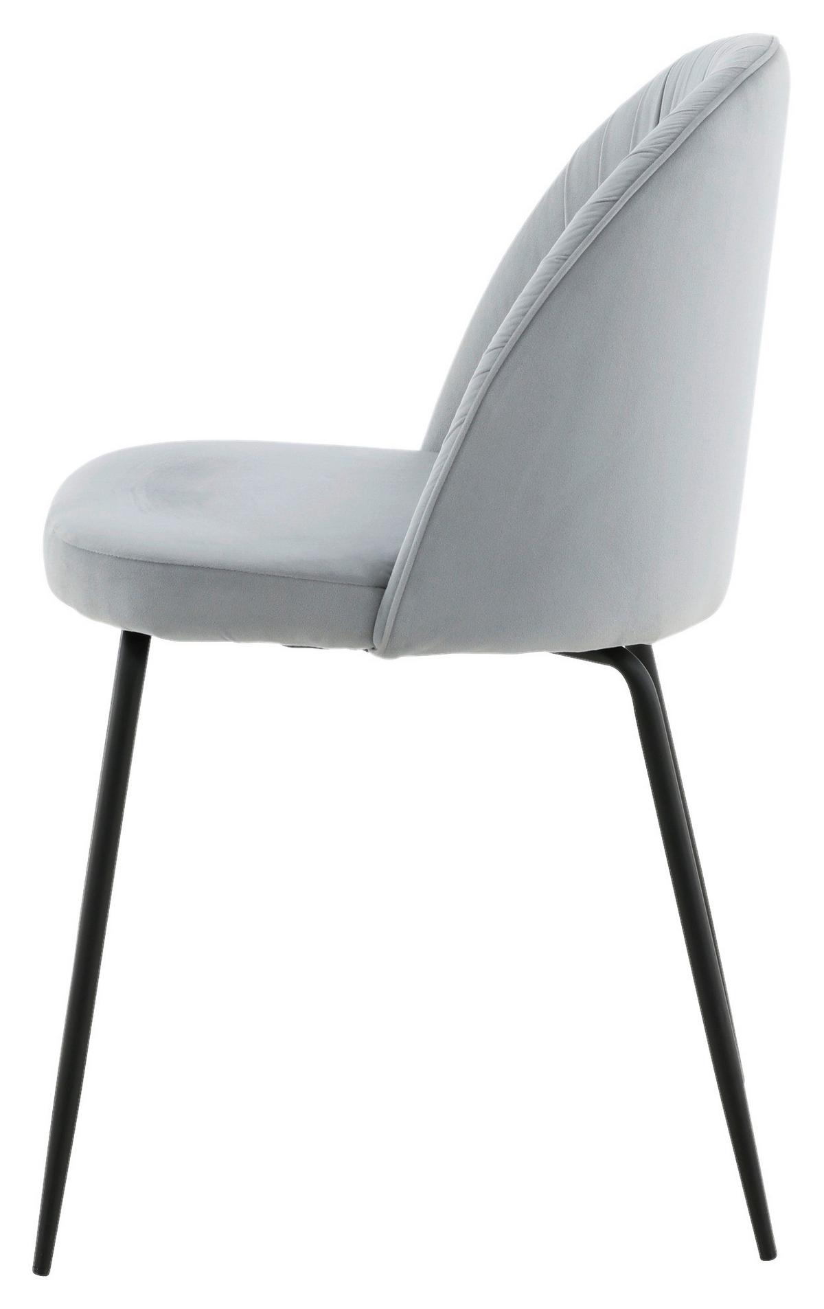 STUHL-SET WRINKLES - Hellgrau, Design, Textil/Metall (49/79.5/50cm) - Livetastic