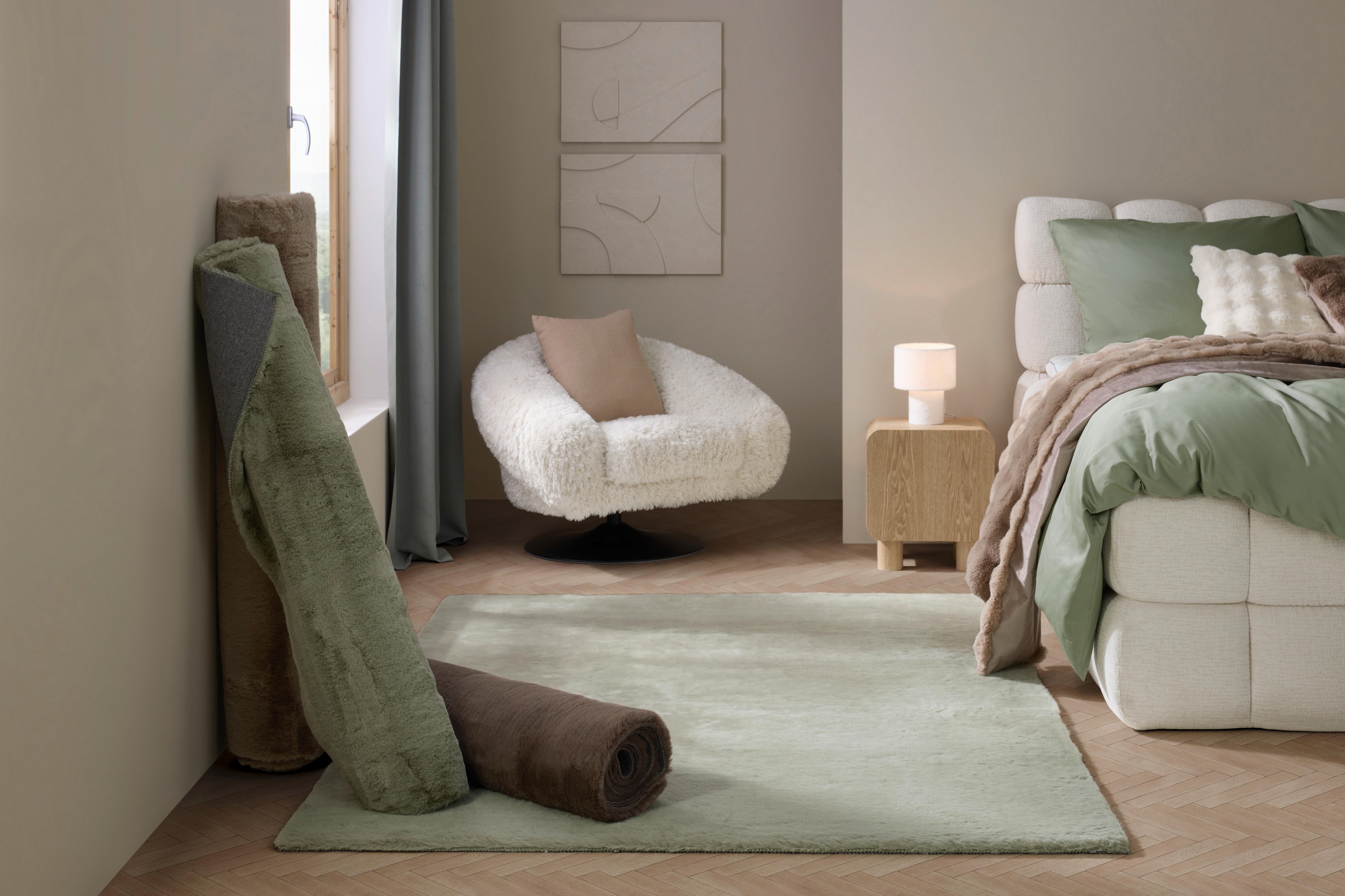 PÄLSKUDDE BELLA - naturfärgad, Modern, textil (45/45cm) - Premium Living