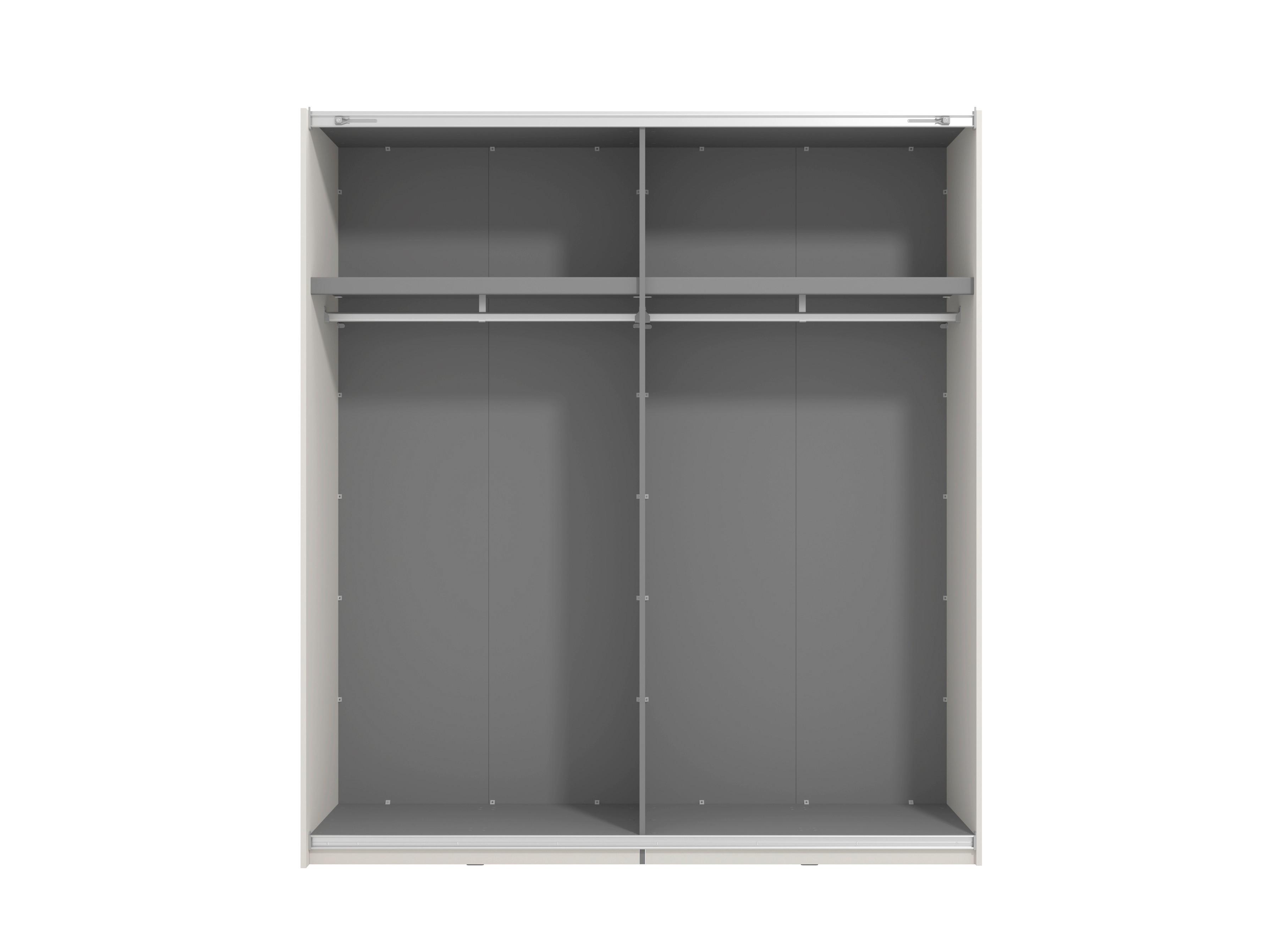 GARDEROB MED SKJUTDÖRRAR GARD 200 -TOP- - svart/kashmir, Klassisk, metall/trämaterial (195/217/61cm) - Mömax