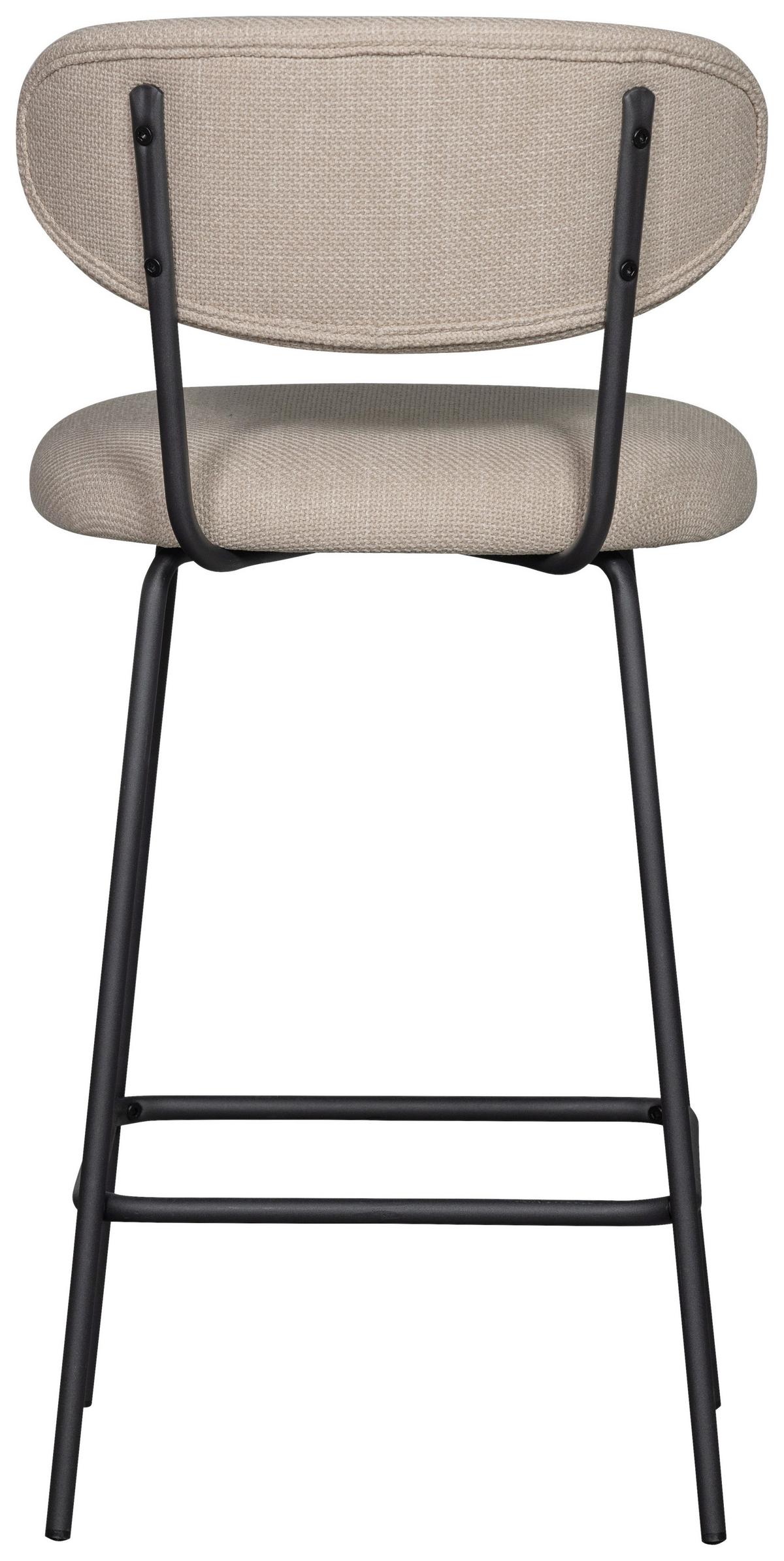 Barhocker-Set Kjeld 2er-Set Naturfarben - Schwarz/Naturfarben, MODERN, Textil/Metall (46/93/52cm) - Livetastic