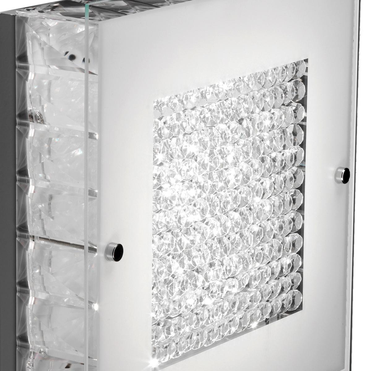 Led Mennyezeti Lámpa 1012/plp Plafoniera - krómszínű/átlátszó, Basics, üveg/fém (30/30/20cm)