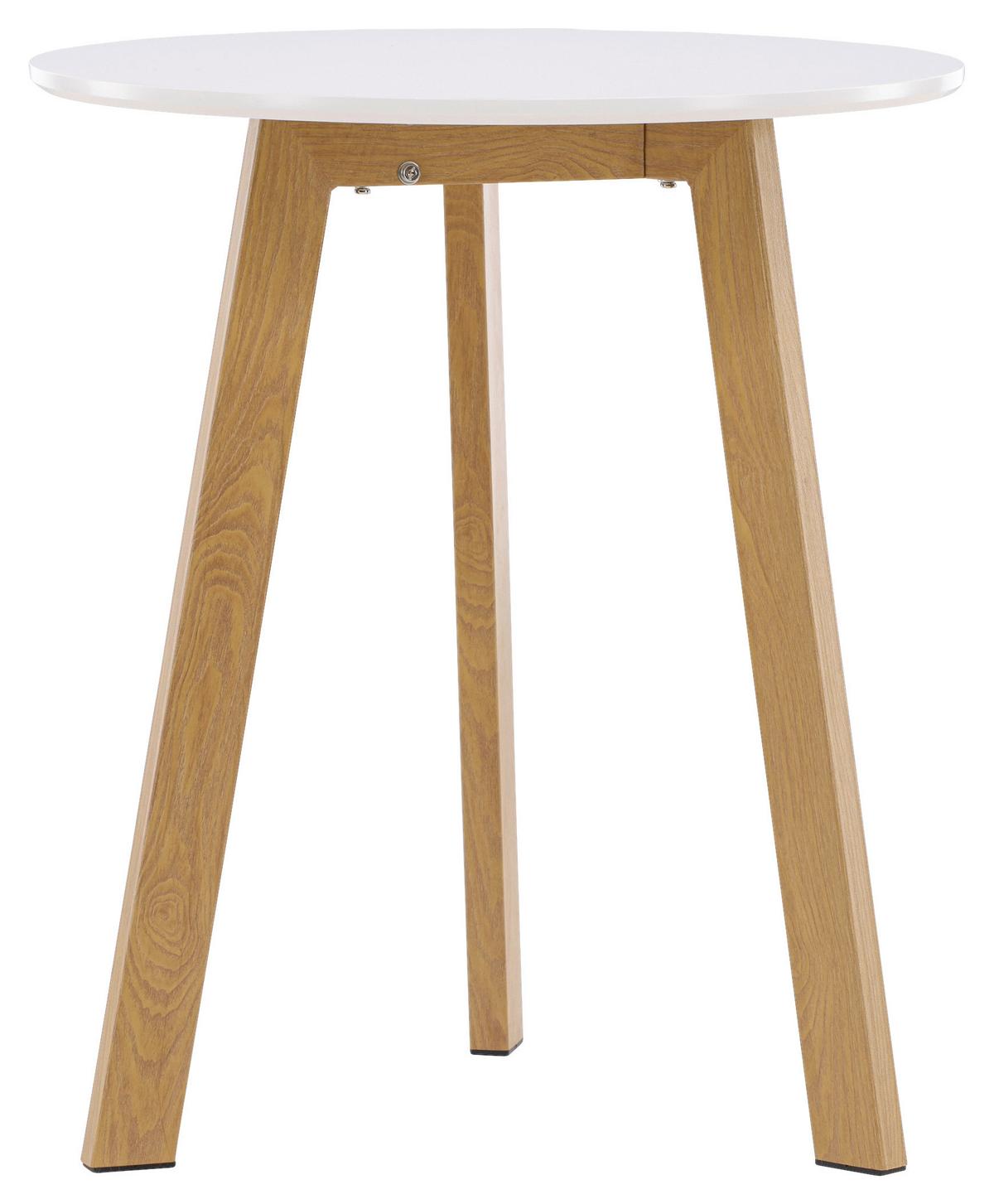 ESSTISCH LEONORA - Hellbraun/Weiß, Design, Holz/Metall (65/65/75cm) - Livetastic
