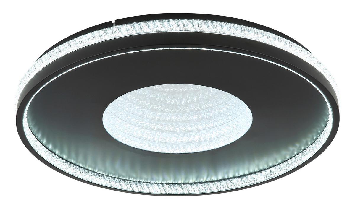 LED-DECKENLEUCHTE 48463-40 WALTRAUD - Klar/Schwarz, Trend, Kunststoff/Metall (50/6,5cm) - Globo