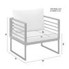 LOUNGEGRUPP SILAS - akaciefärgad/cremefärgad, Modern, metall/trä (130/85/80cm) - Bessagi Garden