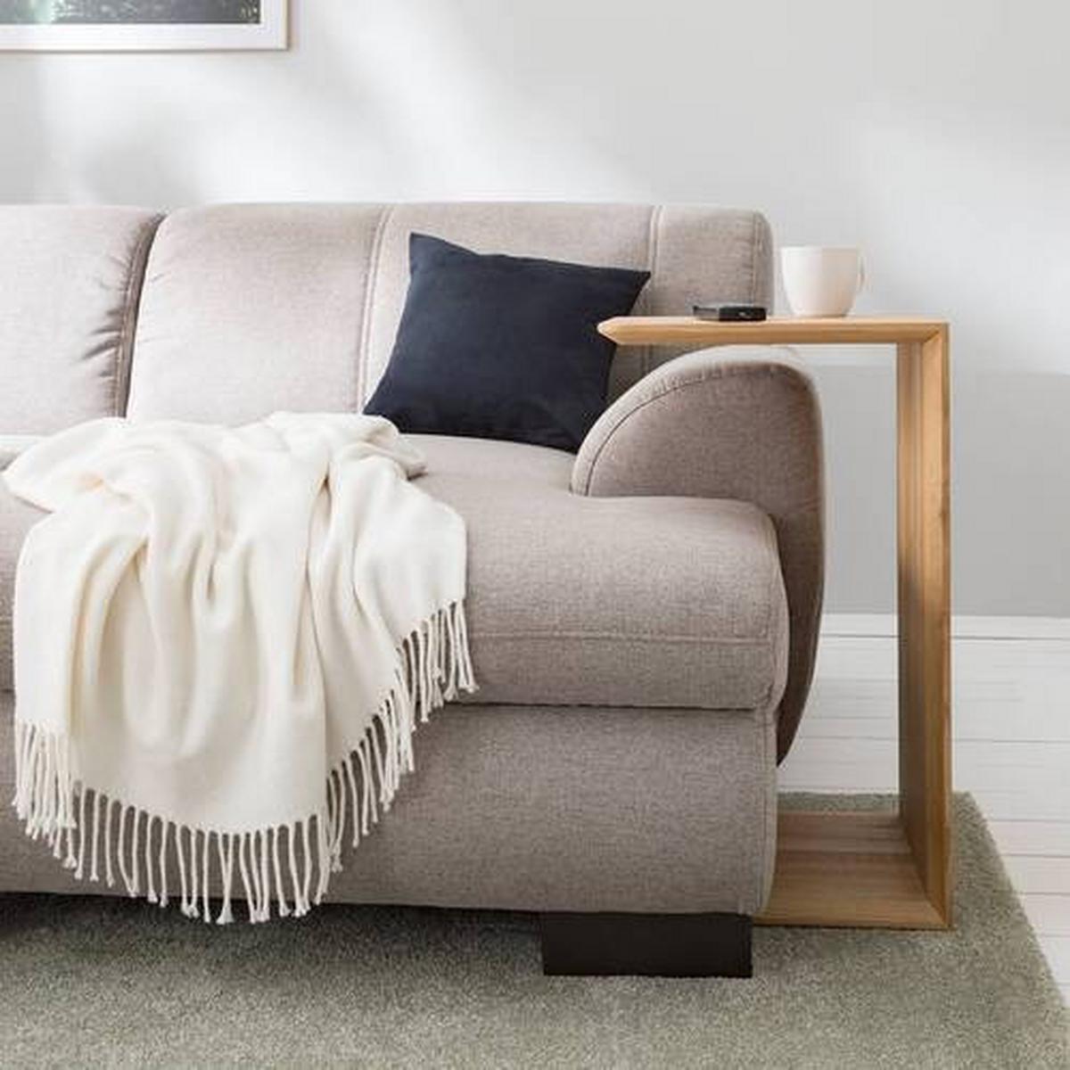 STOLIK BOCZNY ZOLO - kolor dębowy, Natur, drewno (35/38/60cm) - home24