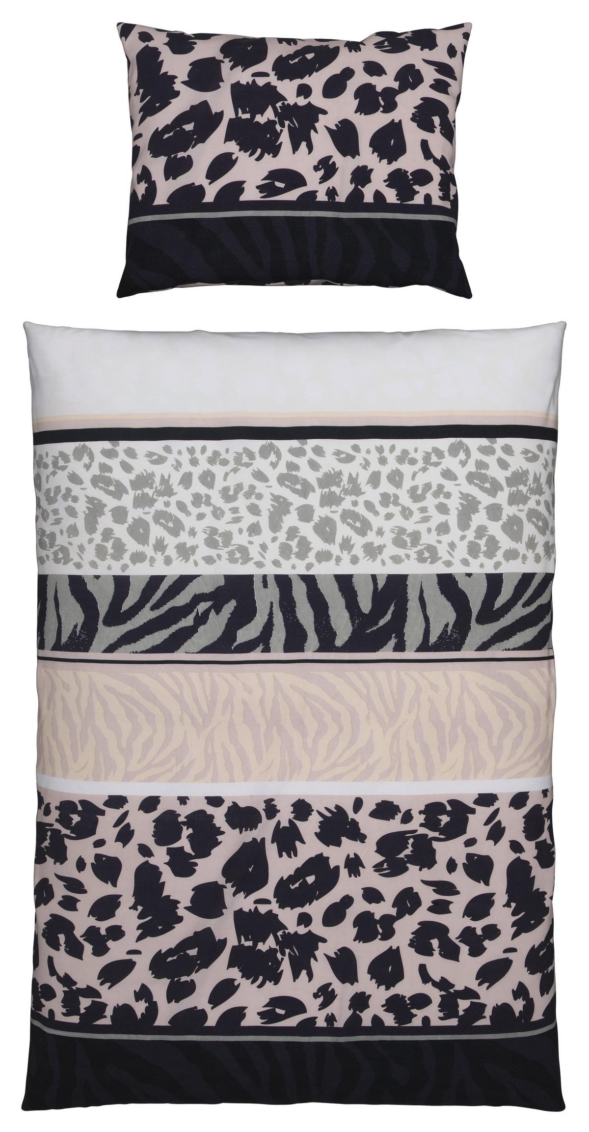 Ágyneműhuzat-garnitúra Sabba - világosszürke/fekete, Lifestyle, textil (140/200cm) - Modern Living